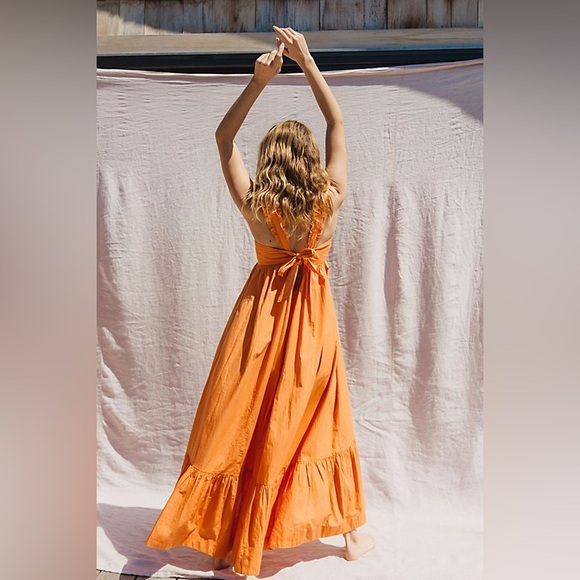 Free People Dresses & Skirts - Free People Isabella orange cotton tiered maxi dress